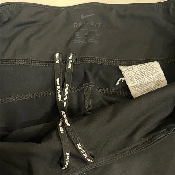 Nike Womens Black Running Leggings with White Logo - Picture 6 of 7